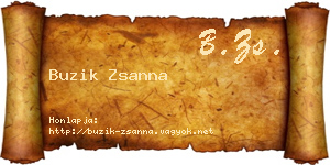 Buzik Zsanna névjegykártya